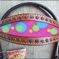 HILASON WESTERN LEATHER HORSE HEADSTALL BREAST COLLAR MAHOGANY W/ BUBBLES INLAY