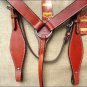 F614 HILASON LEATHER WESTERN HORSE HEADSTALL BRIDLE BREAST COLLAR - MAHOGANY