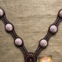 HILASON WESTERN LEATHER HORSE BREAST COLLAR BROWN PINK FLORAL CONCHO