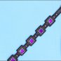 HILASON WESTERN LEATHER HORSE BREAST COLLAR BROWN LAVENDER BLING CONCHO