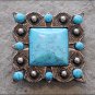 TURQUOISE SQUARE RHINESTONE CONCHO BLING HEADSTALL TACK SADDLE BELT