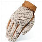 SIZE 03 HERITAGE CROCHET RIDING GLOVES HORSE EQUESTRIAN NATURAL/TAN