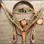 HILASON WESTERN LEATHER HORSE HEADSTALL BREAST COLLAR PAINTED PORTRAIT TAN