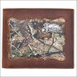 JUSTIN BROWN DISTRESSED CAMO LEATHER SHELL INLAY WESTERN BIFOLD MENS WALLET