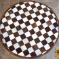 HR139-F HILASON HOME DECOR COWHIIDE HAIR ON LEATHER PATCHWORK ROUND RUGS CARPET