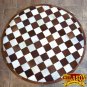 HR139-F HILASON HOME DECOR COWHIIDE HAIR ON LEATHER PATCHWORK ROUND RUGS CARPET