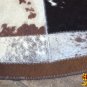 HR143-F HILASON HOME DECOR COWHIIDE HAIR ON LEATHER PATCHWORK ROUND RUGS CARPET