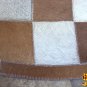 HR138-F HILASON HOME DECOR COWHIIDE HAIR ON LEATHER PATCHWORK ROUND RUGS CARPET