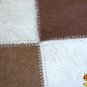 HR138-F HILASON HOME DECOR COWHIIDE HAIR ON LEATHER PATCHWORK ROUND RUGS CARPET