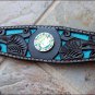 HILASON WESTERN LEATHER HORSE BREAST COLLAR BLACK TURQUOISE CONCHO