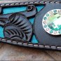 HILASON WESTERN LEATHER HORSE BREAST COLLAR BLACK TURQUOISE CONCHO