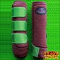 LARGE HILASON GLITTER GREEN HORSE REAR LEG PROTECTION ULTIMATE SPORTS BOOT PAIR