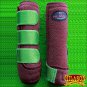 LARGE HILASON GLITTER GREEN HORSE REAR LEG PROTECTION ULTIMATE SPORTS BOOT PAIR