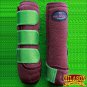 LARGE HILASON GLITTER GREEN HORSE REAR LEG PROTECTION ULTIMATE SPORTS BOOT PAIR