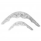 HILASON PAIR OF SHOW SADDLE CORNER PLATE SILVER PLATED 5/8 x 4-3/8 INCHES
