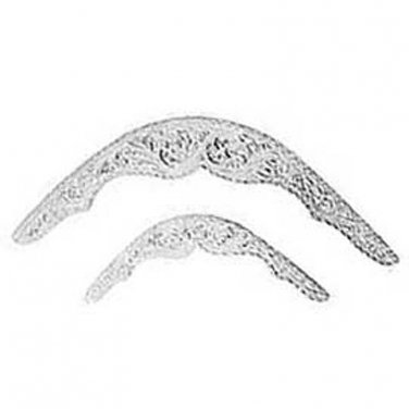 HILASON PAIR OF SHOW SADDLE CORNER PLATE SILVER PLATED 5/8 x 4-3/8 INCHES