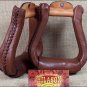 MEDIUM OIL TOUGH1 LEATHER LACED BELL SADDLE STIRRUP 3 NECK 2.5 TREAD