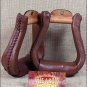 MEDIUM OIL TOUGH1 LEATHER LACED BELL SADDLE STIRRUP 3 NECK 2.5 TREAD