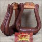 MEDIUM OIL TOUGH1 LEATHER LACED BELL SADDLE STIRRUP 3 NECK 2.5 TREAD