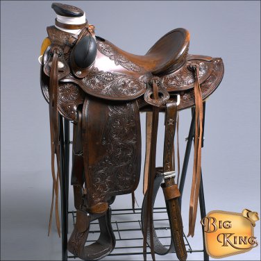WD13ADB 15"" HILASON BIG KING SERIES WESTERN WADE RANCH ROPING COWBOY HORS SADD