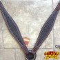 HILASON WESTERN LEATHER HORSE BREAST COLLAR DARK BROWN CROCODILE