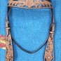 HILASON WESTERN LEATHER HORSE BRIDLE HEADSTALL TAN WITH TURQUOISE