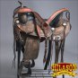 HILASON TREELESS WESTERN LEATHER TRAIL BARREL RACING SADDLE 16 W/ BRIDLE COLLAR