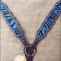 S526 HILASON WESTERN HORSE BREAST COLLAR W/ TURQUOISE ZEBRA LEATHER INLAY