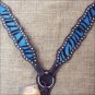 S526 HILASON WESTERN HORSE BREAST COLLAR W/ TURQUOISE ZEBRA LEATHER INLAY