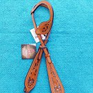 NEW HILASON WESTERN LEATHER HORSE ONE EAR BRIDLE HEADSTALL W/ GREY INLAY