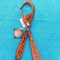 NEW HILASON WESTERN LEATHER HORSE ONE EAR BRIDLE HEADSTALL W/ GREY INLAY