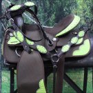 FI904-F WESTERN CORDURA TRAIL PLEASURE SADDLE 15" WITH HEADSTALL BREAST COLLAR