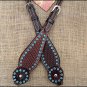 HILASON WESTERN LEATHER HORSE BRIDLE HEADSTALL DARK BROWN TURQUOISE CRYSTALS