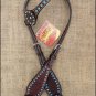 HILASON WESTERN LEATHER HORSE BRIDLE HEADSTALL DARK BROWN TURQUOISE CRYSTALS