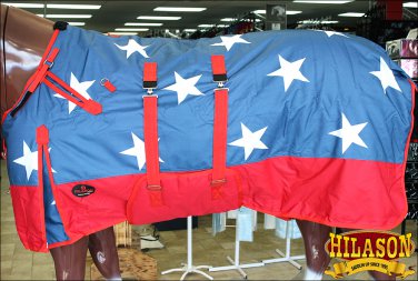 66" HILASON 1200D RIPSTOP WATERPROOF POLY HORSE WINTER SHEET BELLY WRAP US FLAG