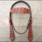 S257 HILASON WESTERN LEATHER HORSE BRIDLE HEADSTALL DARK OIL W/ RHINESTONES