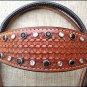 S257 HILASON WESTERN LEATHER HORSE BRIDLE HEADSTALL DARK OIL W/ RHINESTONES