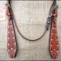 S257 HILASON WESTERN LEATHER HORSE BRIDLE HEADSTALL DARK OIL W/ RHINESTONES