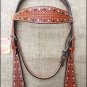 S257 HILASON WESTERN LEATHER HORSE BRIDLE HEADSTALL DARK OIL W/ RHINESTONES