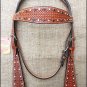 S257 HILASON WESTERN LEATHER HORSE BRIDLE HEADSTALL DARK OIL W/ RHINESTONES