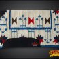 FE343-F HILASON WESTERN NEW ZEALAND WOOL SADDLE BLANKET WHITE SKY BLUE