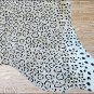 HS587 LEOPARD STENCIL BRAZILIAN HAIR ON COWHIDE LEATHER RUG 49 SQFT