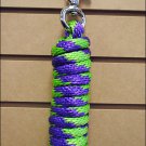 LIME PURPLE HORSE TACK SOLID BRAID POLY ROPE LEAD W/ NPMI BUFFALO SNAP 5/8 X 9