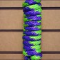 LIME PURPLE HORSE TACK SOLID BRAID POLY ROPE LEAD W/ NPMI BUFFALO SNAP 5/8 X 9