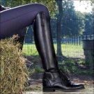 NEW DEVONAIRE LADIES CAMDEN ZIP BACK LEATHER FIELD BOOT SHOES EQUESTRIAN - BLACK