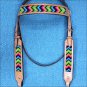 HILASON WESTERN LEATHER HORSE BRIDLE HEADSTALL TAN W/ AZTEC INLAY