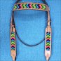HILASON WESTERN LEATHER HORSE BRIDLE HEADSTALL TAN W/ AZTEC INLAY