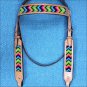 HILASON WESTERN LEATHER HORSE BRIDLE HEADSTALL TAN W/ AZTEC INLAY