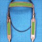 HILASON WESTERN LEATHER HORSE BRIDLE HEADSTALL TAN W/ YELLOW INLAY