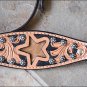 HILASON WESTERN LEATHER HORSE HEADSTALL DARK OIL BLACK HAIR ON INLAY